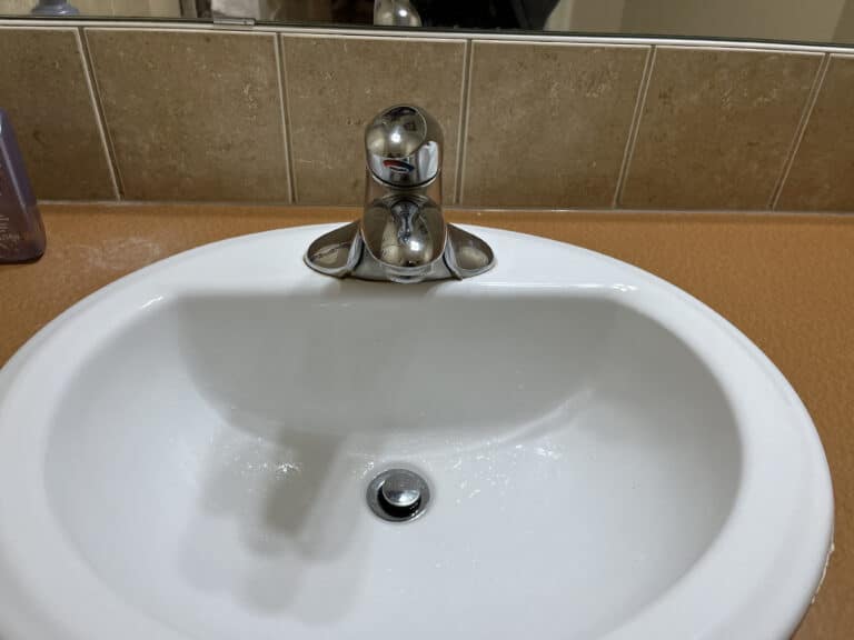 A clean bathroom sink